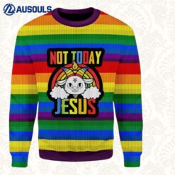 Not Today Jesus Ugly Sweaters For Men Women Unisex
