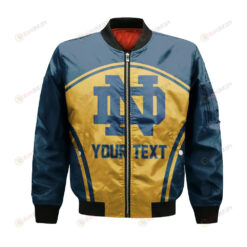 Notre Dame Fighting Irish Bomber Jacket 3D Printed Custom Text And Number Curve Style Sport