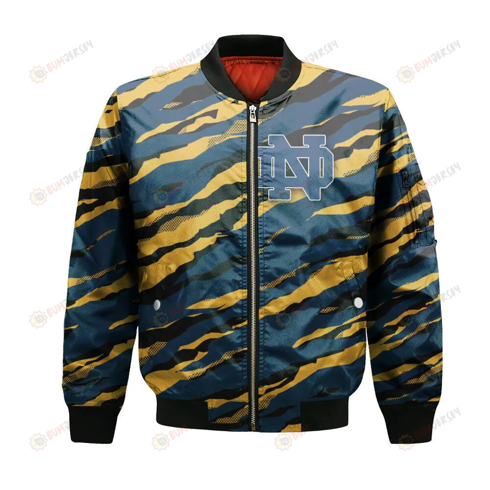 Notre Dame Fighting Irish Bomber Jacket 3D Printed Sport Style Team Logo Pattern