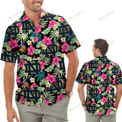 Notre Dame Fighting Irish Hibiscus For Men Women 3D Printed Hawaiian Shirt
