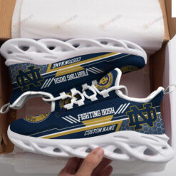 Notre Dame Fighting Irish Logo Custom Name Pattern 3D Max Soul Sneaker Shoes