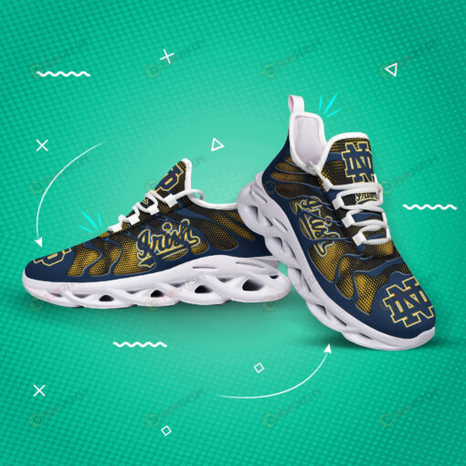 Notre Dame Fighting Irish Logo Hole Pattern 3D Max Soul Sneaker Shoes In Blue