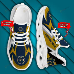 Notre Dame Fighting Irish Logo Lightening Pattern Custom Name 3D Max Soul Sneaker Shoes