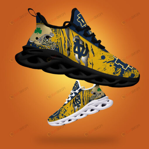 Notre Dame Fighting Irish Logo Torn And Splatter Pattern 3D Max Soul Sneaker Shoes