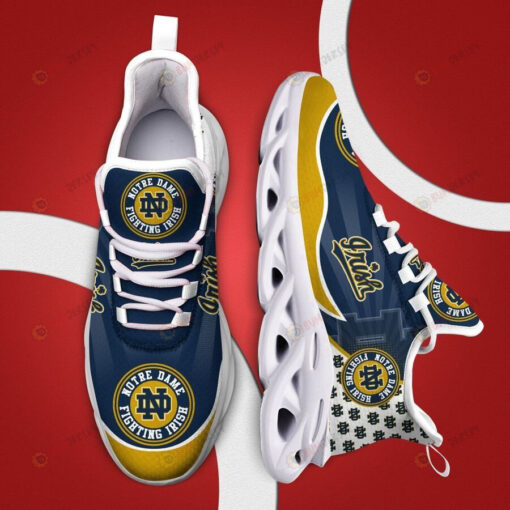 Notre Dame Fighting Irish Small Logo Curve Line Pattern 3D Max Soul Sneaker Shoes