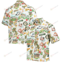 Oakland Athletics Button-Up Scenic Hawaiian Shirt - White