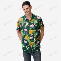 Oakland Athletics Floral Button Up Hawaiian Shirt