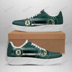 Oakland Athletics Logo Pattern Air Force 1 Printed In Green