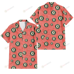 Oakland Athletics Peach Puff Hibiscus Tomato Orange Background 3D Hawaiian Shirt