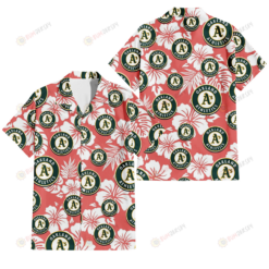 Oakland Athletics White Hibiscus Salmon Background 3D Hawaiian Shirt