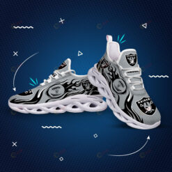 Oakland Raiders Logo Fireball Pattern 3D Max Soul Sneaker Shoes