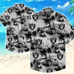 Oakland Raiders Palm Hawaiian Shirt Beach Short Sleeve