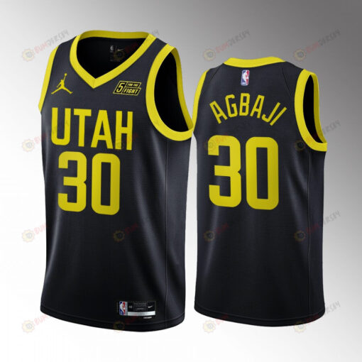 Ochai Agbaji 30 2022-23 Utah Jazz Black Statement Edition Jersey Swingman