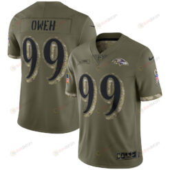 Odafe Oweh 99 Baltimore Ravens 2022 Salute To Service Limited Jersey - Olive