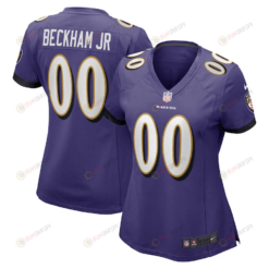 Odell Beckham Jr. 00 Baltimore Ravens WoMen's Jersey - Purple