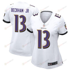 Odell Beckham Jr. 13 Baltimore Ravens Game Women Jersey - White