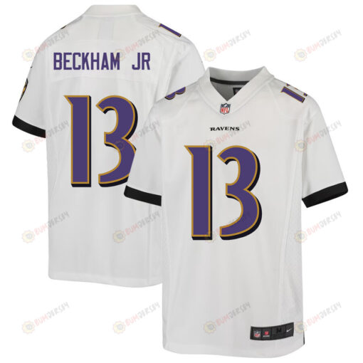 Odell Beckham Jr. 13 Baltimore Ravens Game Youth Jersey - White