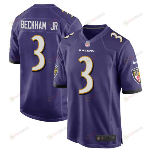 Odell Beckham Jr. 3 Baltimore Ravens Game Men Jersey - Purple