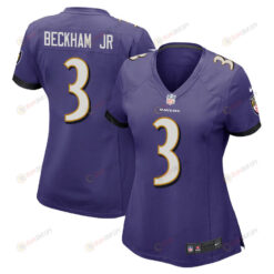 Odell Beckham Jr. 3 Baltimore Ravens Game Women Jersey - Purple