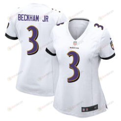 Odell Beckham Jr. 3 Baltimore Ravens Game Women Jersey - White
