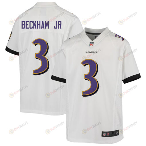 Odell Beckham Jr. 3 Baltimore Ravens Game Youth Jersey - White