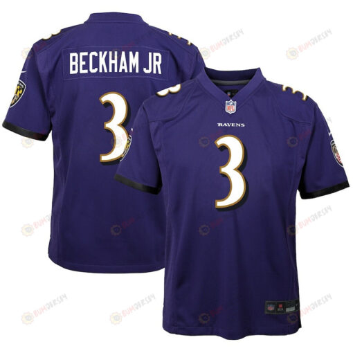 Odell Beckham Jr. 3 Baltimore Ravens Youth Jersey - Purple