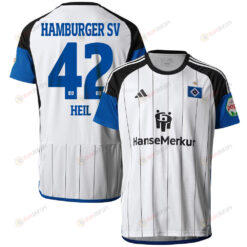 Ogechika Heil 42 Hamburger SV 2023-24 Home Men Jersey - White