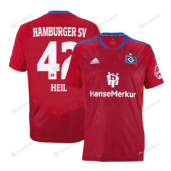 Ogechika Heil 42 Hamburger SV II 2022-23 Third Jersey - Red