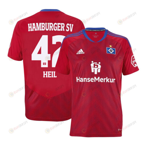 Ogechika Heil 42 Hamburger SV II 2022-23 Third Jersey - Red