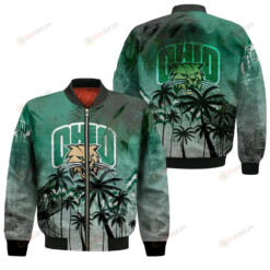 Ohio Bobcats Bomber Jacket 3D Printed Coconut Tree Tropical Grunge