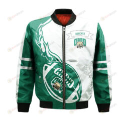 Ohio Bobcats Bomber Jacket 3D Printed Flame Ball Pattern