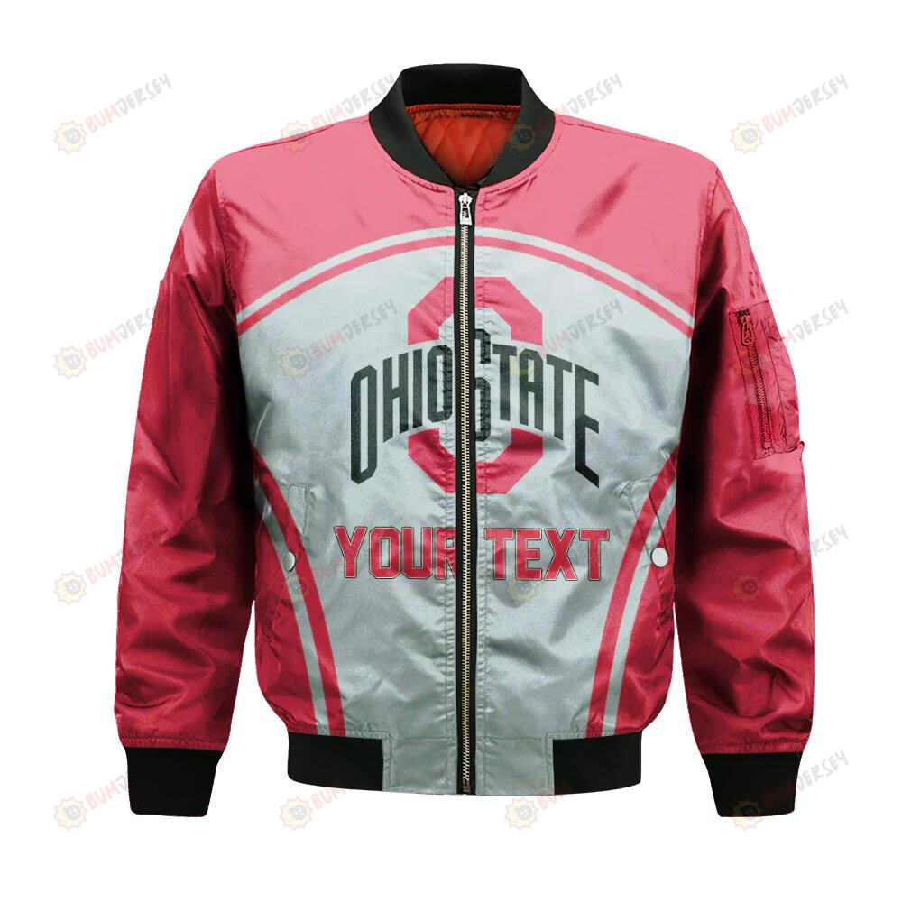 Ohio State Buckeyes Bomber Jacket 3D Printed Custom Text And Number Curve Style Sport