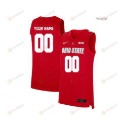 Ohio State Buckeyes Custom Elite Basketball Youth Jersey - Red