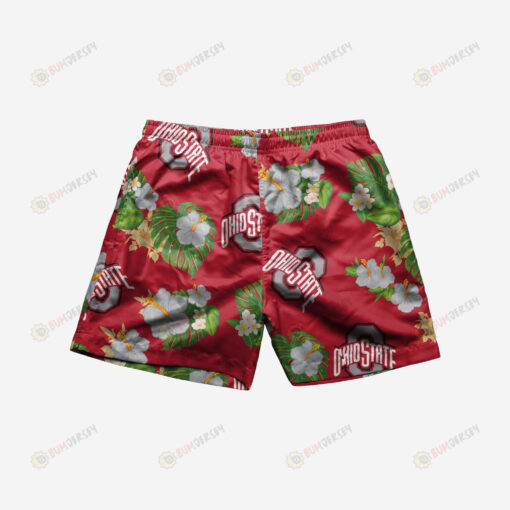 Ohio State Buckeyes Floral Hawaiian Men Shorts Swim Trunks - Print Shorts