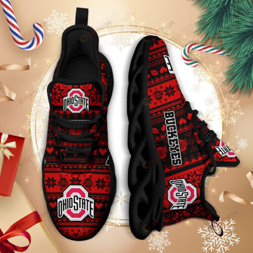 Ohio State Buckeyes Logo Brocade Pattern 3D Max Soul Sneaker Shoes