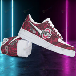 Ohio State Buckeyes Logo Camo Pattern Air Force 1 Printed In Red