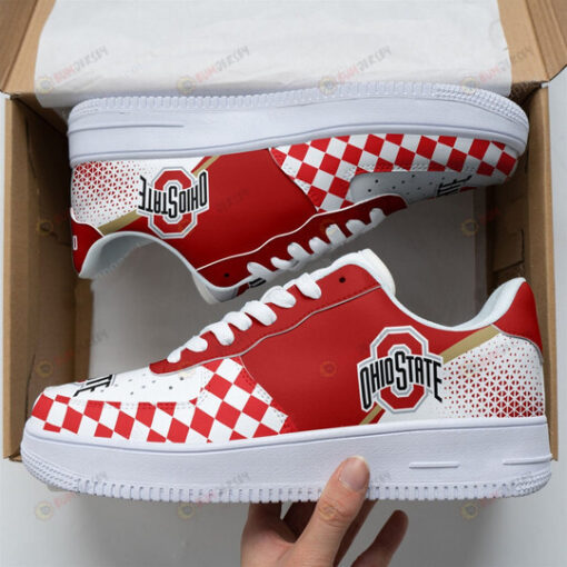 Ohio State Buckeyes Logo Caro Pattern Air Force 1 Printed