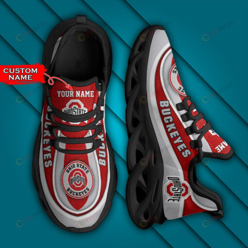 Ohio State Buckeyes Logo Curve Border Pattern Custom Name 3D Max Soul Sneaker Shoes