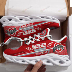 Ohio State Buckeyes Logo Custom Name Pattern 3D Max Soul Sneaker Shoes