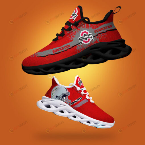 Ohio State Buckeyes Logo Helmet And Splatter Pattern 3D Max Soul Sneaker Shoes