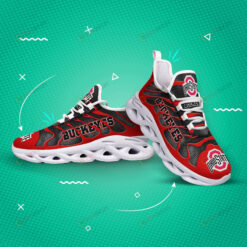 Ohio State Buckeyes Logo Hole Pattern 3D Max Soul Sneaker Shoes In Red