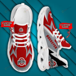 Ohio State Buckeyes Logo Lightening Pattern Custom Name 3D Max Soul Sneaker Shoes