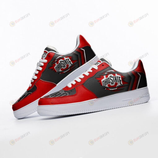 Ohio State Buckeyes Logo Pattern Air Force 1 Printed In Red