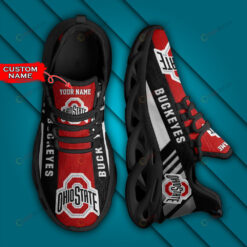 Ohio State Buckeyes Logo Stripe Border Pattern Custom Name 3D Max Soul Sneaker Shoes