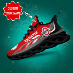 Ohio State Buckeyes Logo Stripe Line Pattern Custom Name 3D Max Soul Sneaker Shoes