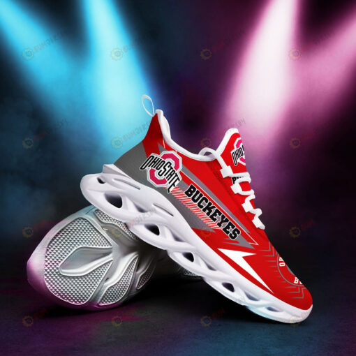 Ohio State Buckeyes Logo Stripe Pattern 3D Max Soul Sneaker Shoes