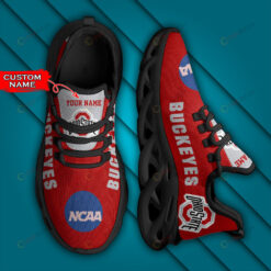 Ohio State Buckeyes Logo Text Pattern Custom Name 3D Max Soul Sneaker Shoes