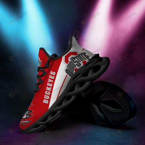 Ohio State Buckeyes Logo Torn Pattern 3D Max Soul Sneaker Shoes In Red