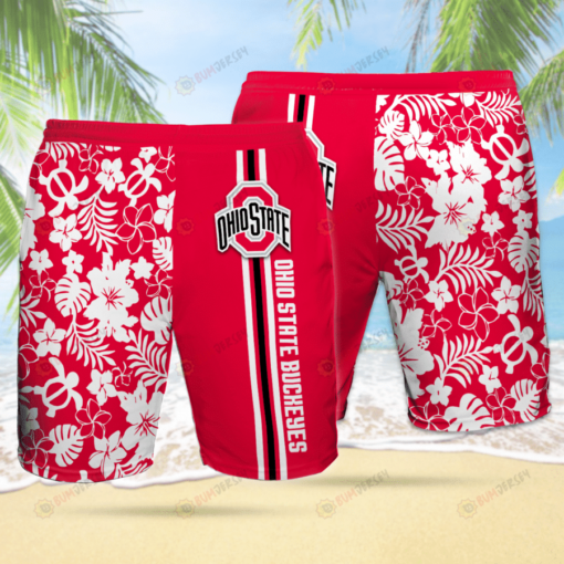 Ohio State Buckeyes Red Theme Hawaiian Shorts Summer Shorts Men Shorts - Print Shorts