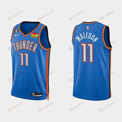 Oklahoma City Thunder 11 Theo Maledon 2022-23 Icon Edition White Men Jersey